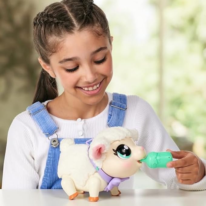 rayihni MY LITTLE LAMB SNOWIE, INTERACTIVE LAMB, INTERACTIVE PET FOR GROOMING WITH SOUNDS AND MOVEMENTS, TOY FOR WALKING, DANCING AND EATING, CHILDREN FROM 4 YEARS (LPK00010) - Image 4